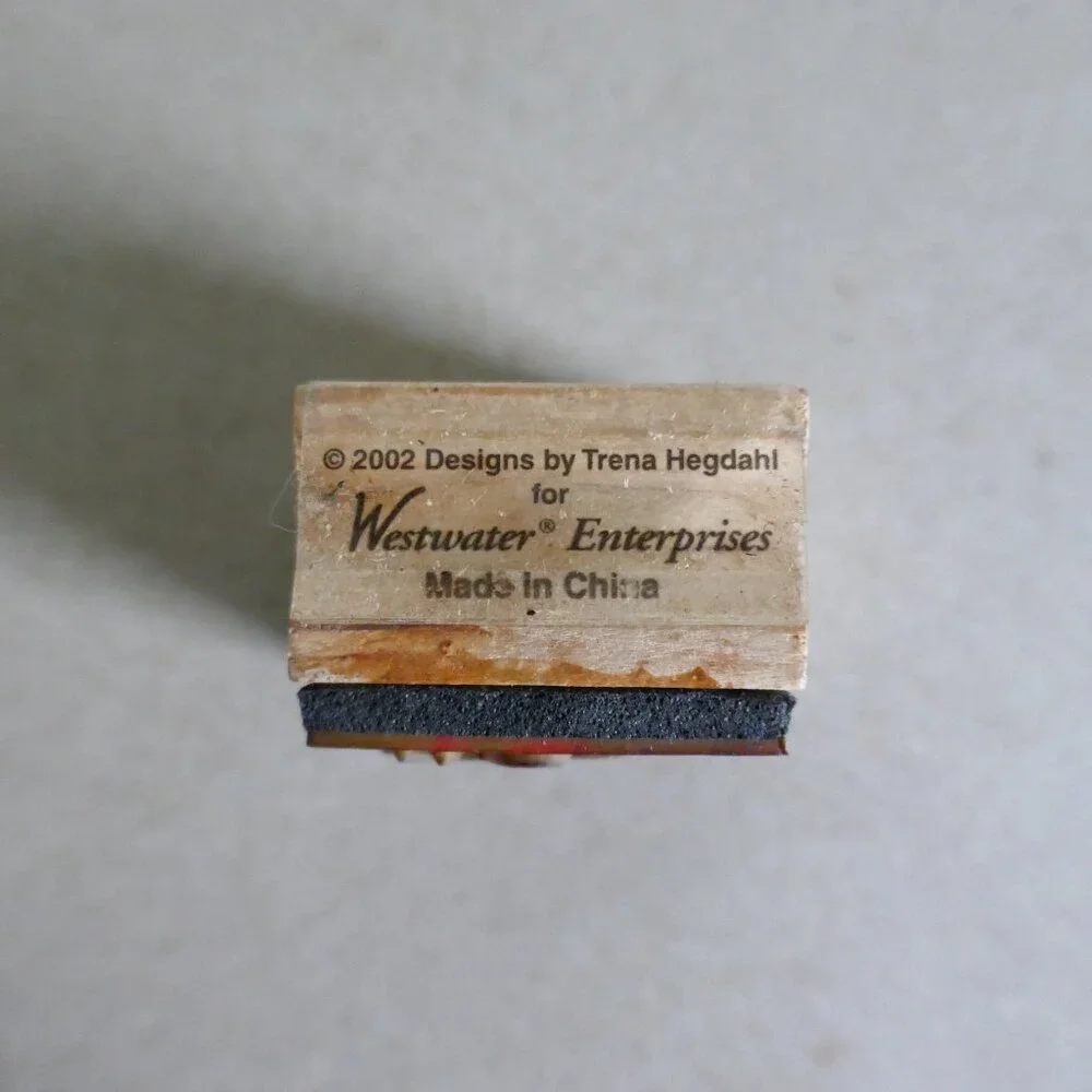 vintage 2002 Super bumble bee rubber stamp wood Westwater Enterprises